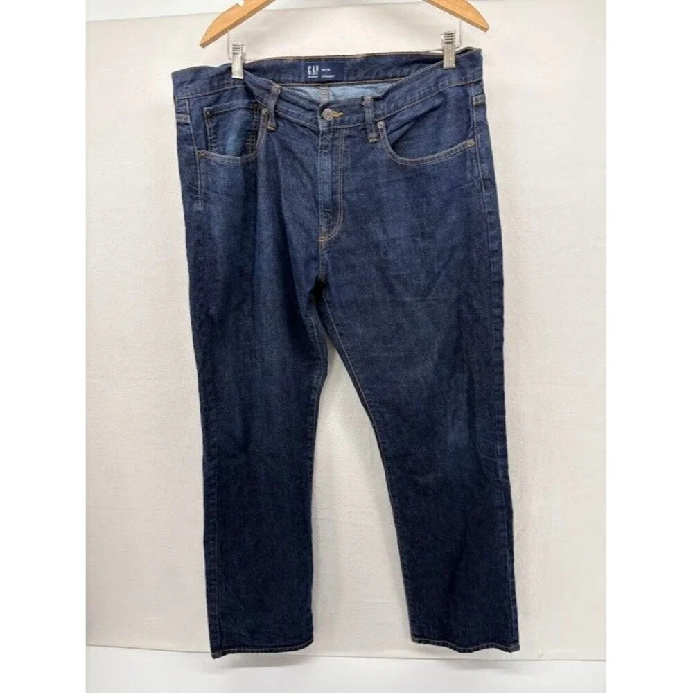 Men's Gap Size 38 x 32 Dark Wash Denim Jeans Straight Leg‎